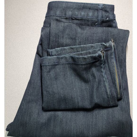 Chico's Platinum Dark Blue Zip Ankle Denim Jeans 1 Medium New Without Tags - Picture 6 of 7